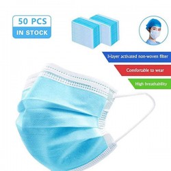 50Pcs Disposable Three-Layer Masks Blue