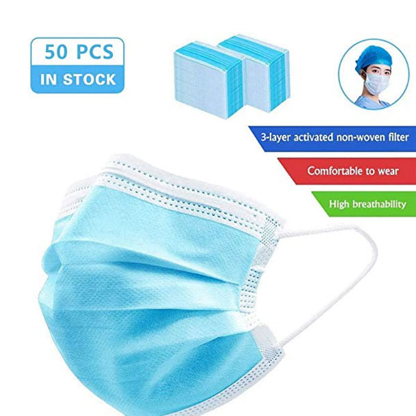 10Pcs Disposable Three-Layer Masks Blue