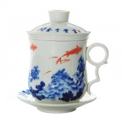 Chinese Jingdezhen Blue And White Ceramic Tea Cup