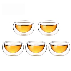 Double Wall Glass Gongfu Teacups Set