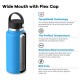 Black Wide Mouth Stainless Steel Water Bottle With Leak Proof Flex Cap 20oz