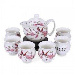 Chinese Ceramic Teapot And Tea Cups Set