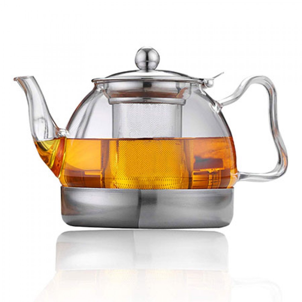 Heat Resistant Glass Teapot With Stainless Tea Infuser For Stove Top