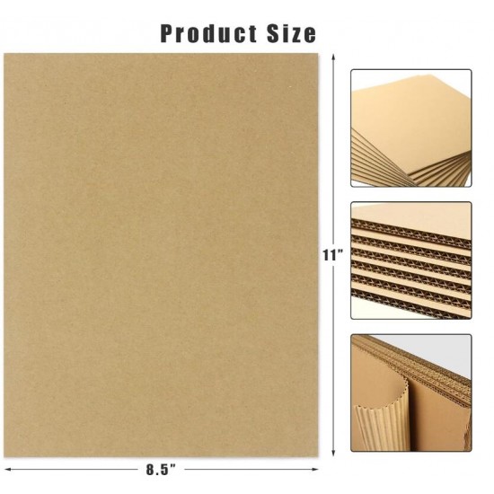 HwaGui Cardboard Sheets, 8.5 x 11 Inch Flat Cardboard Sheets Craft, Thick Cardboard Squares for Packing, Mailing and DIY Crafts, Pack of 25