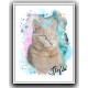 HwaGui Custom Dog/Cat Portrait Watercolor Painting Framed Canvas Prints with Your Photos Wall Art for Home Decoration, Personalized Memorial Gift for Pet Lovers Dog Moms (12x16 inches, Wood Frame)