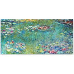 HwaGui Monet Canvas Wall Art - Water Lilies Poster - Monet Prints - Landscape Oil Painting Reproduction - Cool Wall Decor for Living Room Bedroom Office Unframed (12x24in/30x60cm)