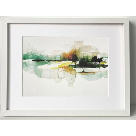 HwaGui Abstract Meadow Watercolors, Nature Wall Art, Watercolor Painting Print, Aquarelle Wall Hanging, Landscape Art Print, Home Decor, Forest Art