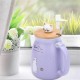 Cute Ceramic Mug With Spoon And Lid, Kawaii Cat Cup, Novelty Cup, Coffee Cup, Tea Cup, Milk Cup For Present, Purple 450ml/15oz