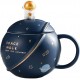 HwaGui Cute Astronaut Mug With Lid And Spoon, Kawaii Cup Novelty Mug For Coffee, Tea And Milk, Mug Gift Blue 450ml/15oz