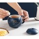 HwaGui Cute Astronaut Mug With Lid And Spoon, Kawaii Cup Novelty Mug For Coffee, Tea And Milk, Mug Gift Blue 450ml/15oz