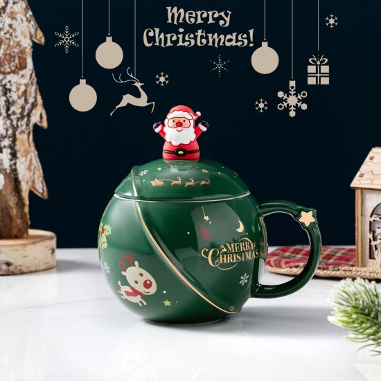 Ceramic Planet Mug - Christmas Green 450ML/15OZ