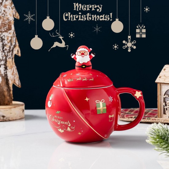 Ceramic Planet Mug - Christmas Red  450ML/15OZ