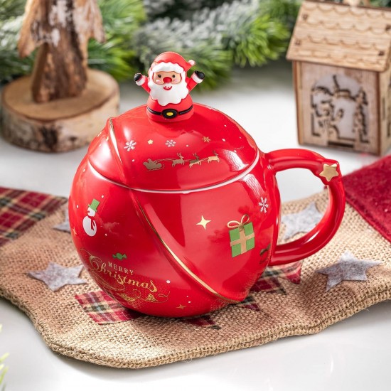 Ceramic Planet Mug - Christmas Red  450ML/15OZ