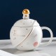 Cute Astronaut Mug With Lid And Spoon, Kawaii Cup Novelty Mug For Coffee, Tea And Milk, Mug Gift White 450ml/15oz