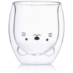 Double Wall Glass Cup - Cat Model 250ML/8.4OZ