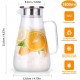  Large Heat Resistant Glass Pitcher with Stainless Steel Lid, Water Carafe with Handle, Good Beverage Pitcher for Homemade Juice and Iced Tea, 1800ml/61oz