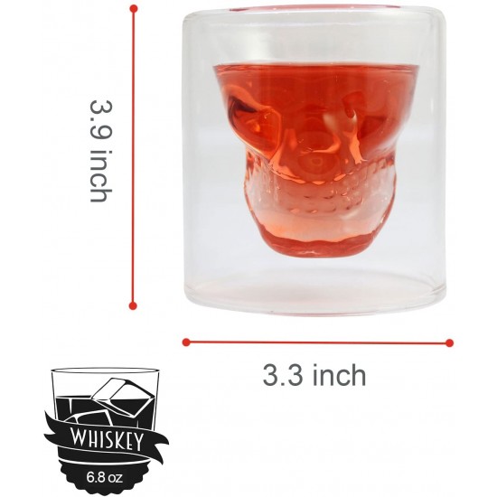 Skull Glass Cup - Crystal Shot Cup -250ML/8.5OZ