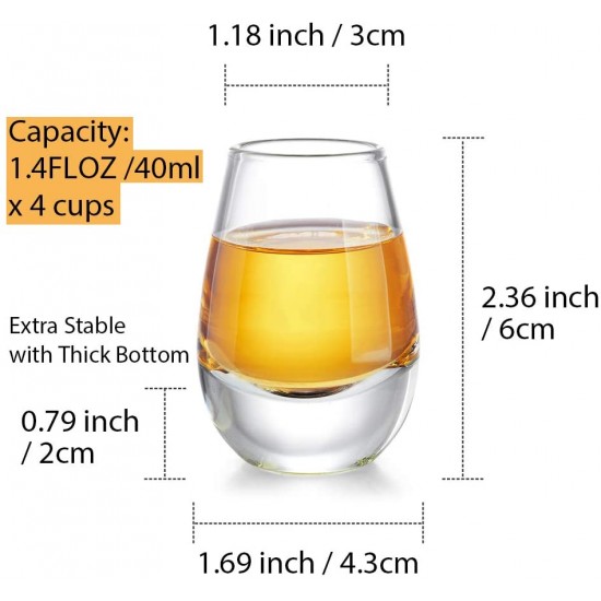 40ml Japanese Cup Glass of 4 