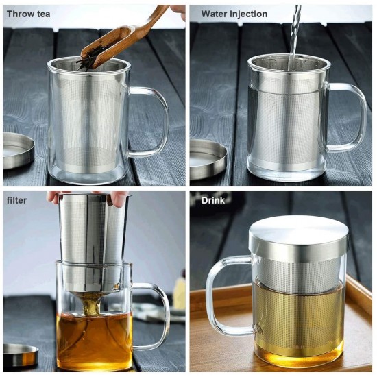 450ml Infuser Glass Tea Cup