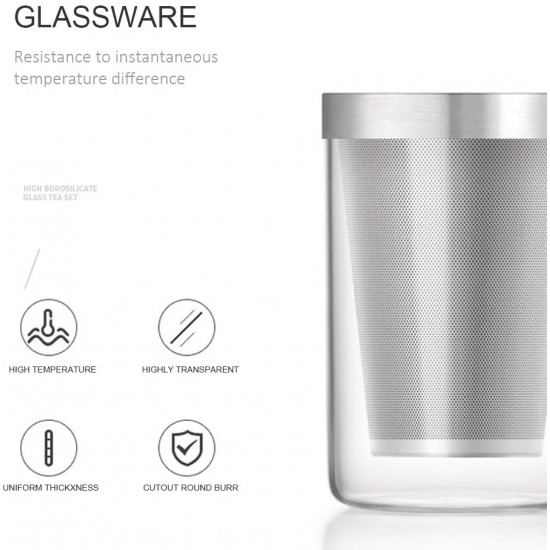 450ml Infuser Glass Tea Cup