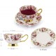 Small Floral Coffee Cup Set with Saucer and Spoon