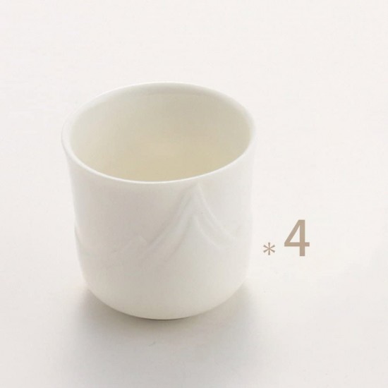 Japanese Classic White Ceramic Tea Set with 4 Cups