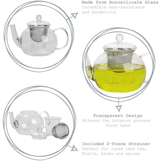 Large Glass Teapot 1000ml