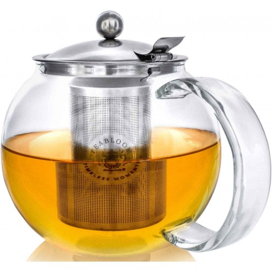 Glass Teapot Set With 4 Insulated Double Wall Glass Cups