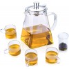 950ml Glass Teapot Set With 4 Tea Cups