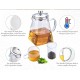 950ml Glass Teapot Set With 4 Tea Cups