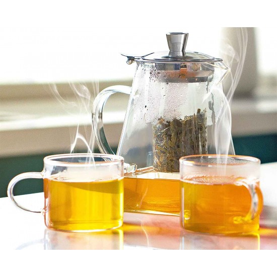950ml Glass Teapot Set With 4 Tea Cups