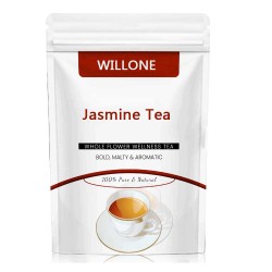 WILLONE Jasmine Green Tea for Calm Mind, Made with 100% Whole Leaf & Natural Flavors-50gm Jasmine Tea Pouch , Flowers or Leaves for Use as Tea Substitutes