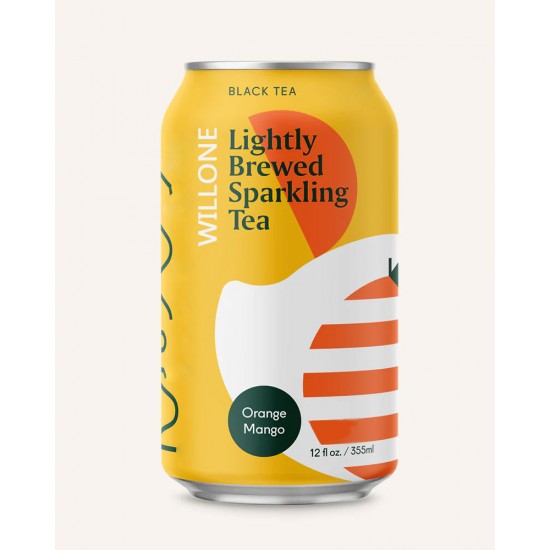 WILLONE Sparkling Citrus Black Tea, Organic Sparkling Iced Tea - ORANGE MANGO BLACK TEA: No Sugar, Zero Calorie, Lightly Brewed FOR sale