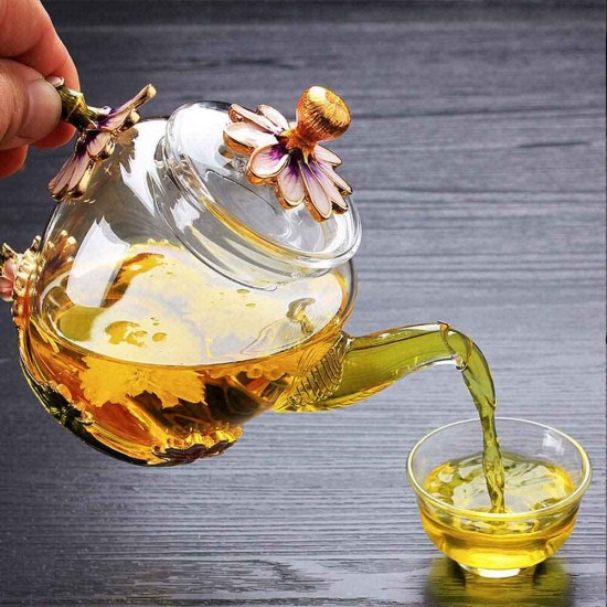 Flower Glass Kung Fu Tea Pot