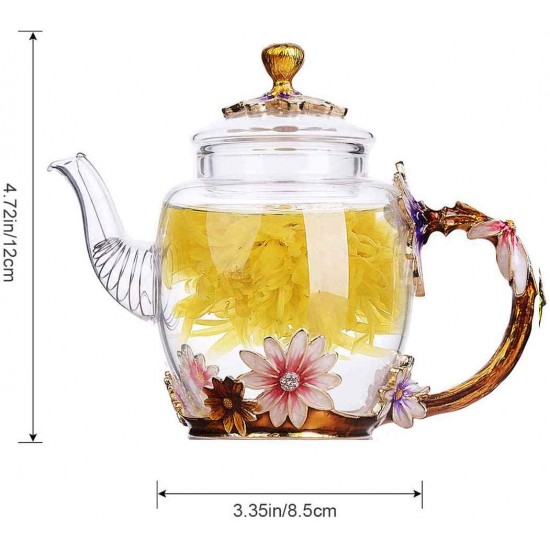 Flower Glass Kung Fu Tea Pot