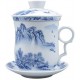 Chinese Landscape Painting Ceramic Teacup