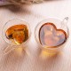 Heart Shaped Double Walled Insulated Glass Cup