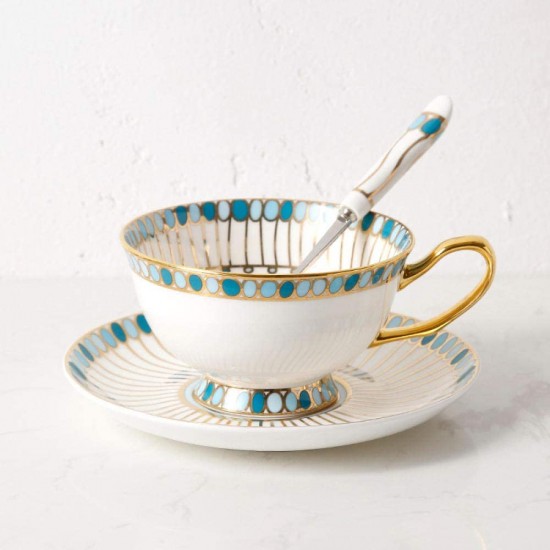 Hand-Painted Jewel Pattern Tea Cup