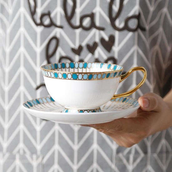 Hand-Painted Jewel Pattern Tea Cup