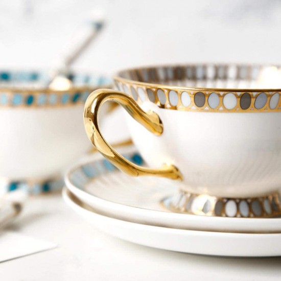 Hand-Painted Jewel Pattern Tea Cup