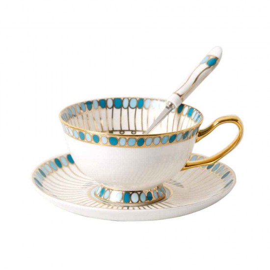 Hand-Painted Jewel Pattern Tea Cup