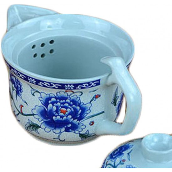 7 Piece Blue and White Porcelain Kung Fu Tea Set