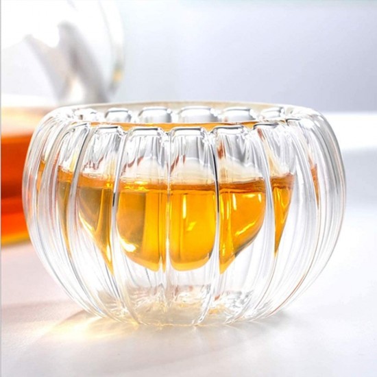 Clear Double Walled Glass Cups Set of 6 