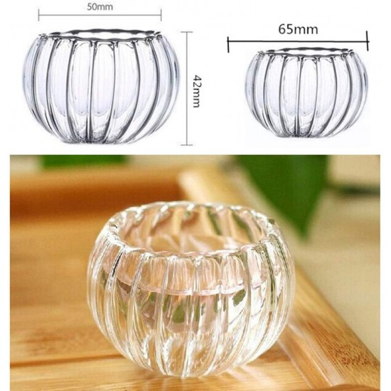 Clear Double Walled Glass Cups Set of 6 