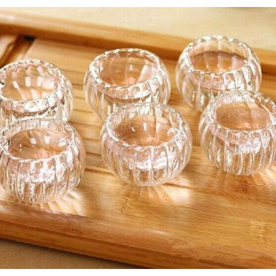 Clear Double Walled Glass Cups Set of 6 