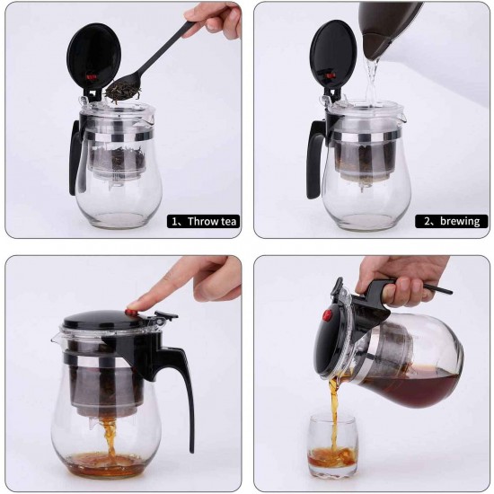 Easy-to-Filter Glass Teapot 500ml