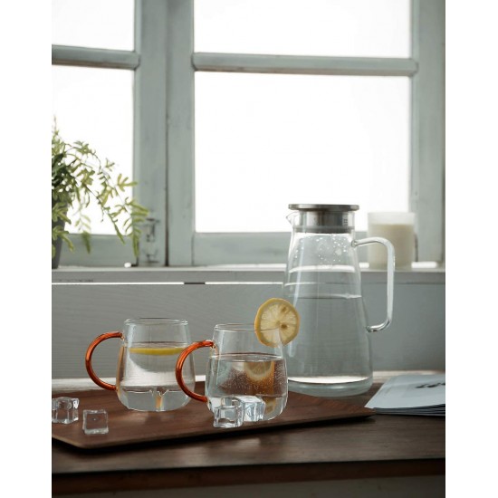 1.8 Liter Glass Pitcher with 2 Glasses