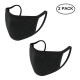 Anti-Dust Black Cotton Face Mask 2Pcs