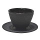 Black Nail Cast Iron Tea Cup With Saucer