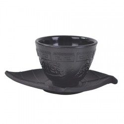 Japanese Cast Iron Tea Cup With Saucer